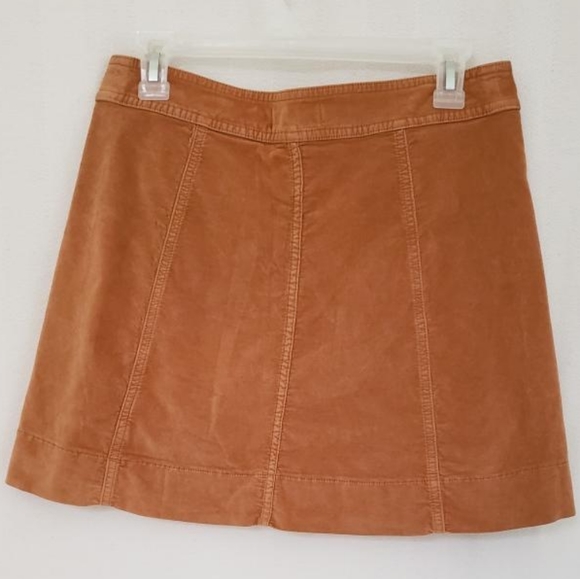 Madewell Burnt Orange Velvet Mini Skirt Sz 8 - Picture 3 of 9